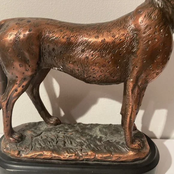 Vintage Copper Metal Statue Sculpture Leopard, Big Cat, Wildlife, Heavy Duty, 9"